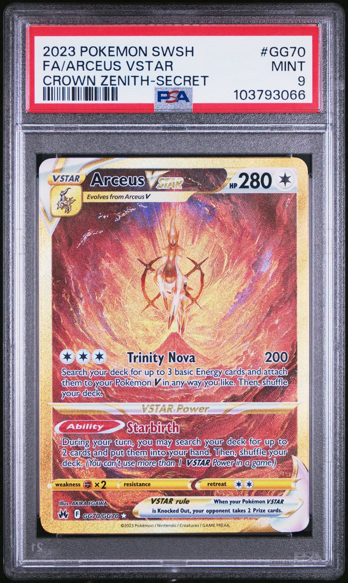 2023 #GG70 Full Art/Arceus Vstar PSA 9 Sword and Shield Crown Zenith