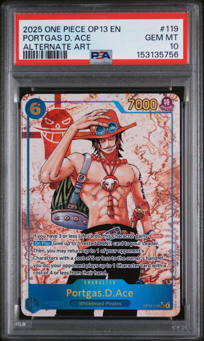 2025 #119 Portgas D. Ace PSA 10 One Piece OP13-Carrying on His Will