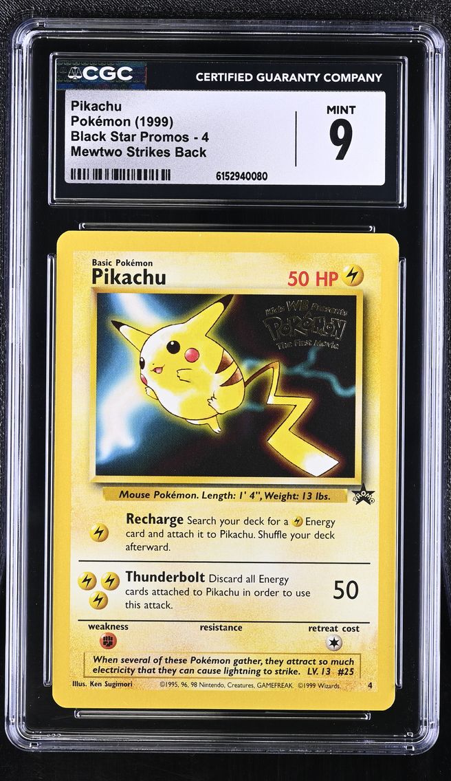1999 #4 Pikachu CGC 9 Black Star Promos - WotC - English