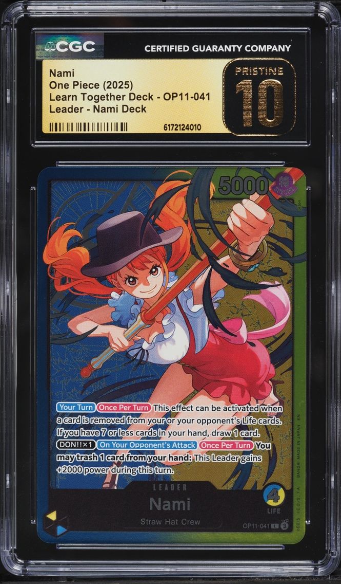 2025 #OP11-041 Nami CGC 10 One Piece Learn Together Deck Leader