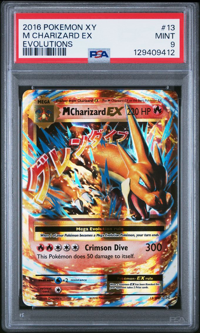 2016 #13 M Charizard EX PSA 9 XY Evolutions