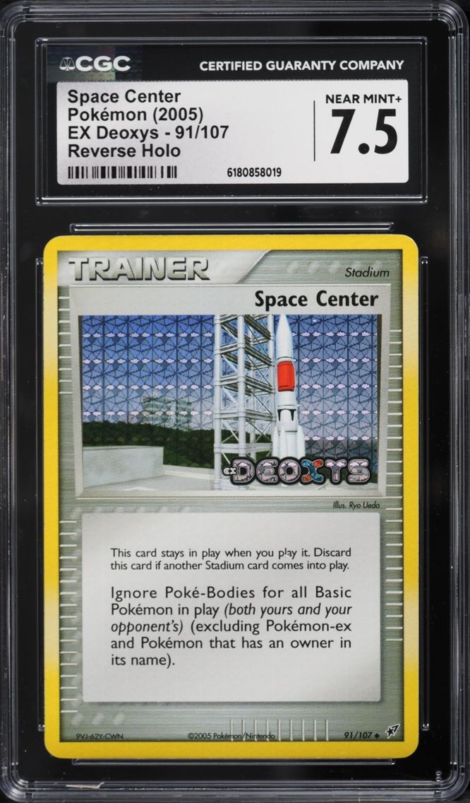 2005 Pokemon EX Deoxys Reverse Holo Space Center #91 CGC 7.5 NRMT+