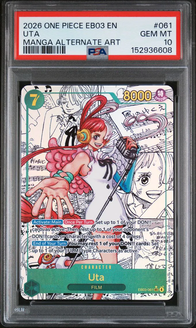 2026 #061 Uta PSA 10 One Piece EB03-Extra Booster -One Piece Heroines Edition-