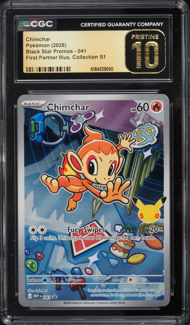 2026 #41 Chimchar CGC 10 Pokemon Mega Promo First Partner Illustration Full Art