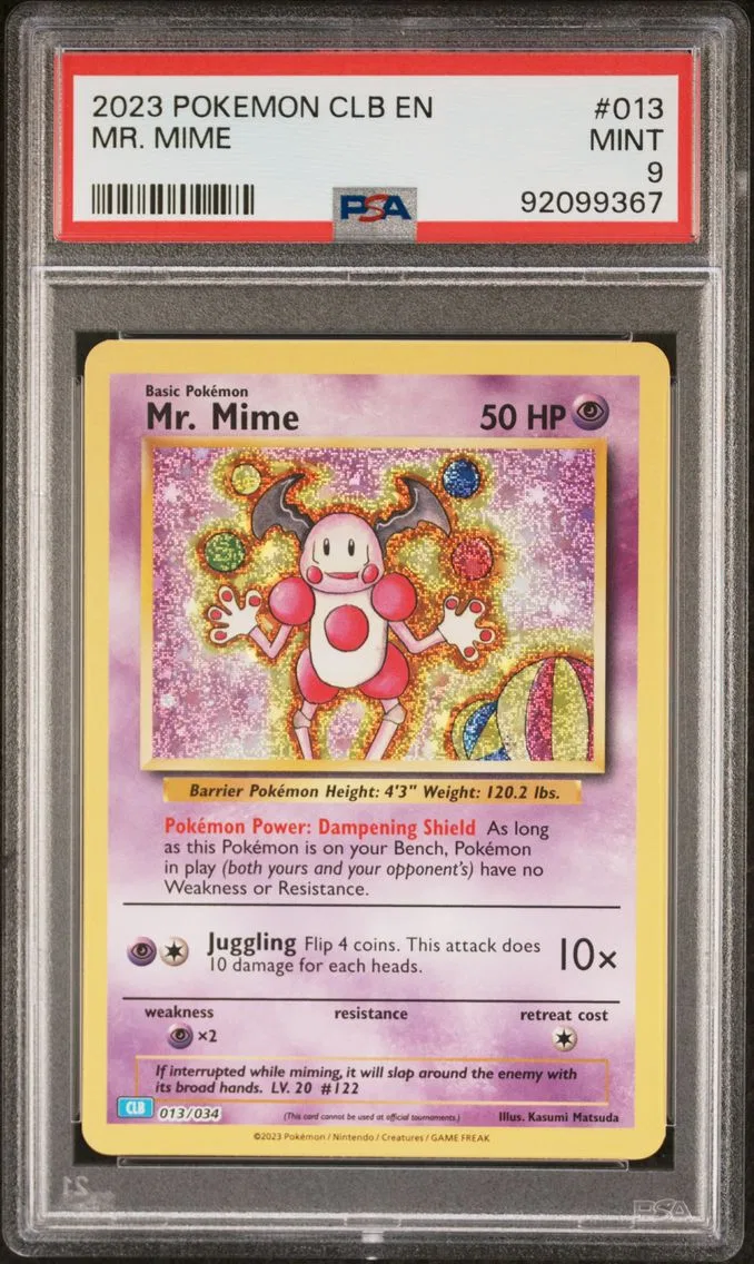 2023 #013 Mr. Mime PSA 9 Clb-Trading Card Game Classic Blastoise & Suicune EX Deck