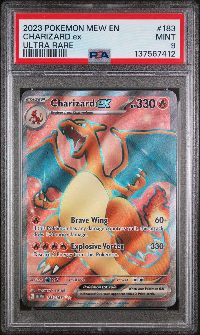 2023 #183 Charizard EX PSA 9 Mew EN-151