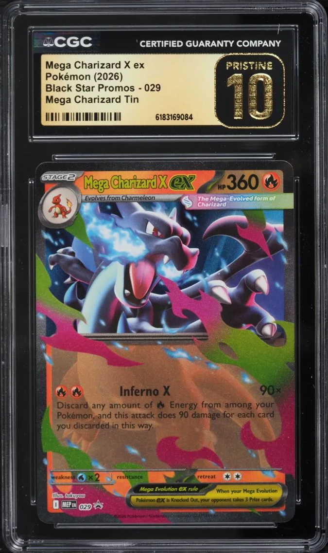 2026 Pokemon Mega Evolution Promo Tin Mega Charizard X EX #29 CGC 10 PRISTINE