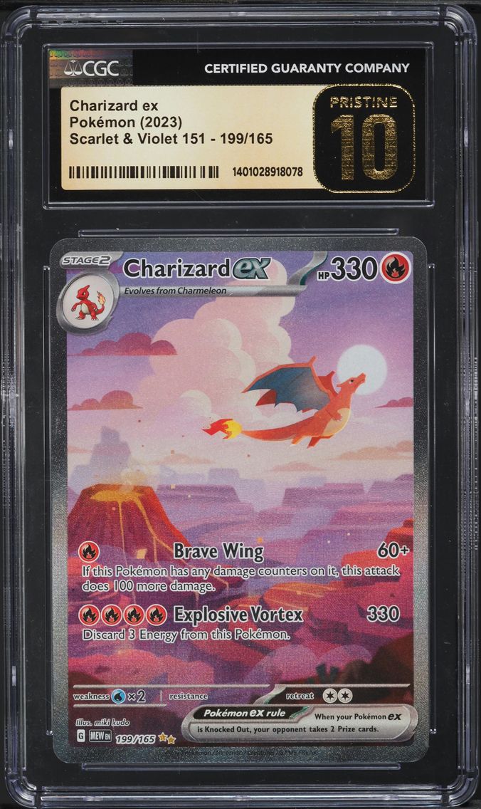 2023 #199 SCARLET & VIOLET 151 SIR CHARIZARD EX CGC 10 PRISTINE POKEMON