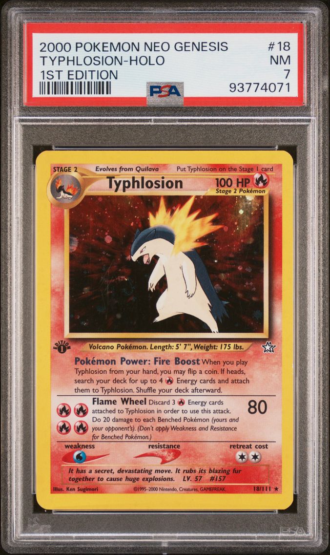 2000 #18 Typhlosion-Holo PSA 7 Neo Genesis 1st Edition