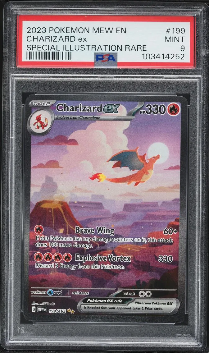2023 #199 Charizard EX PSA 9 Mew EN-151 Pokemon