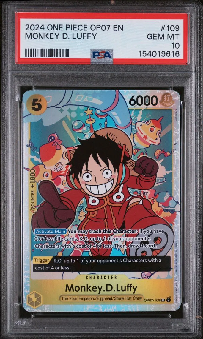 2024 #109 Monkey D. Luffy PSA 10 One Piece OP07-500 Years in the Future