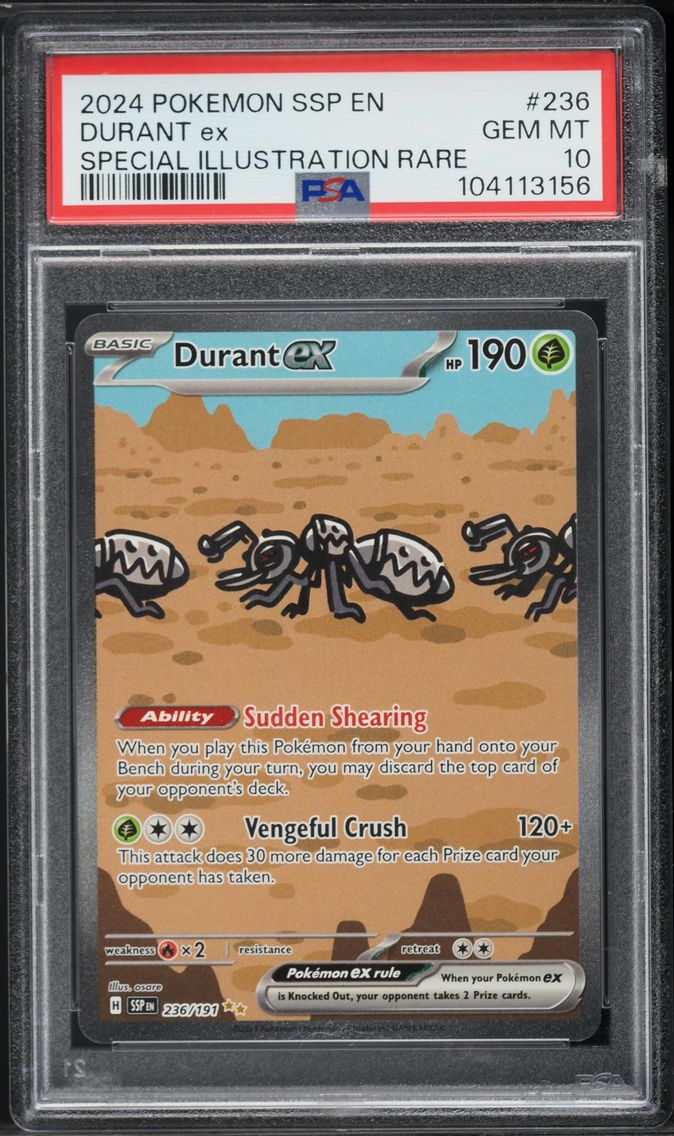2024 #236 Durant EX PSA 10 Ssp EN-Surging Sparks Pokemon