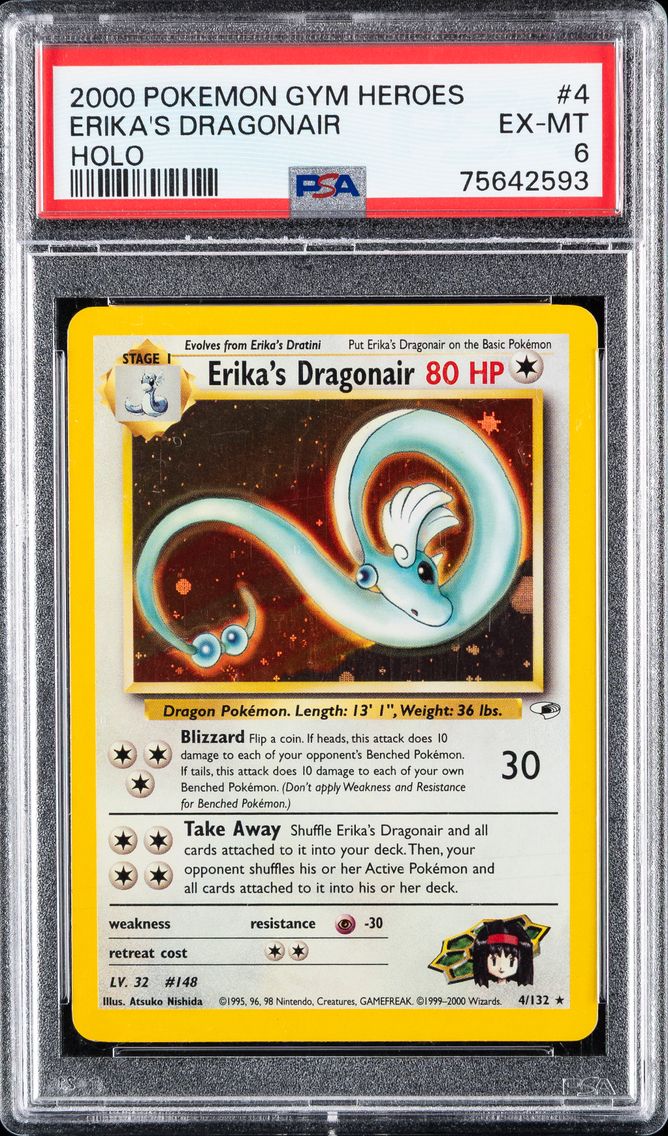 2000 #4 Erika's Dragonair PSA 6 Gym Heroes Pokemon