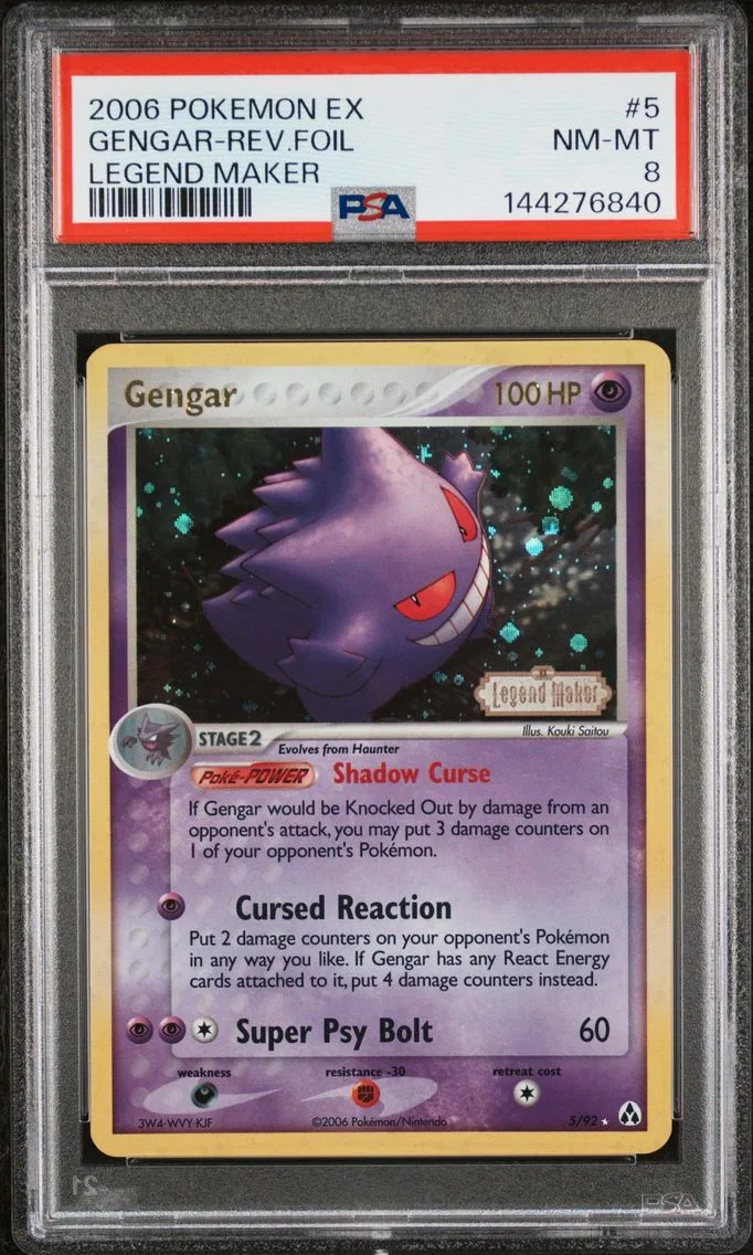 2006 #5 Gengar-Reverse Foil PSA 8 EX Legend Maker Pokemon