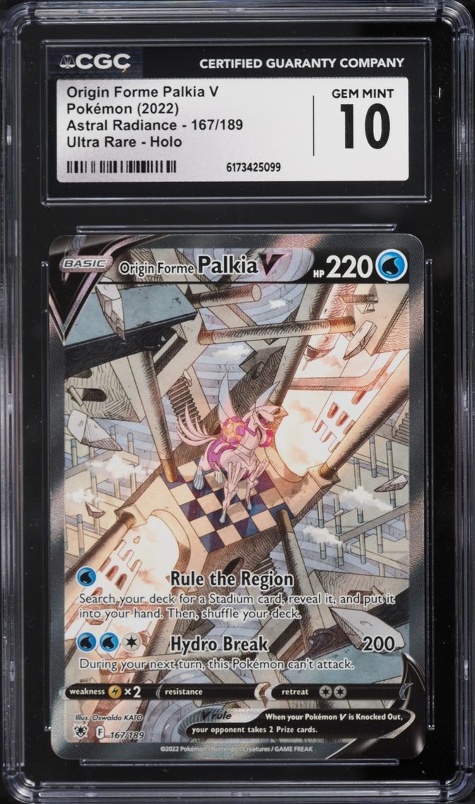 2022 Pokemon Sword & Shield Astral Radiance Alt Art Origin Forme Palkia V #167 CGC 10 GEM MINT