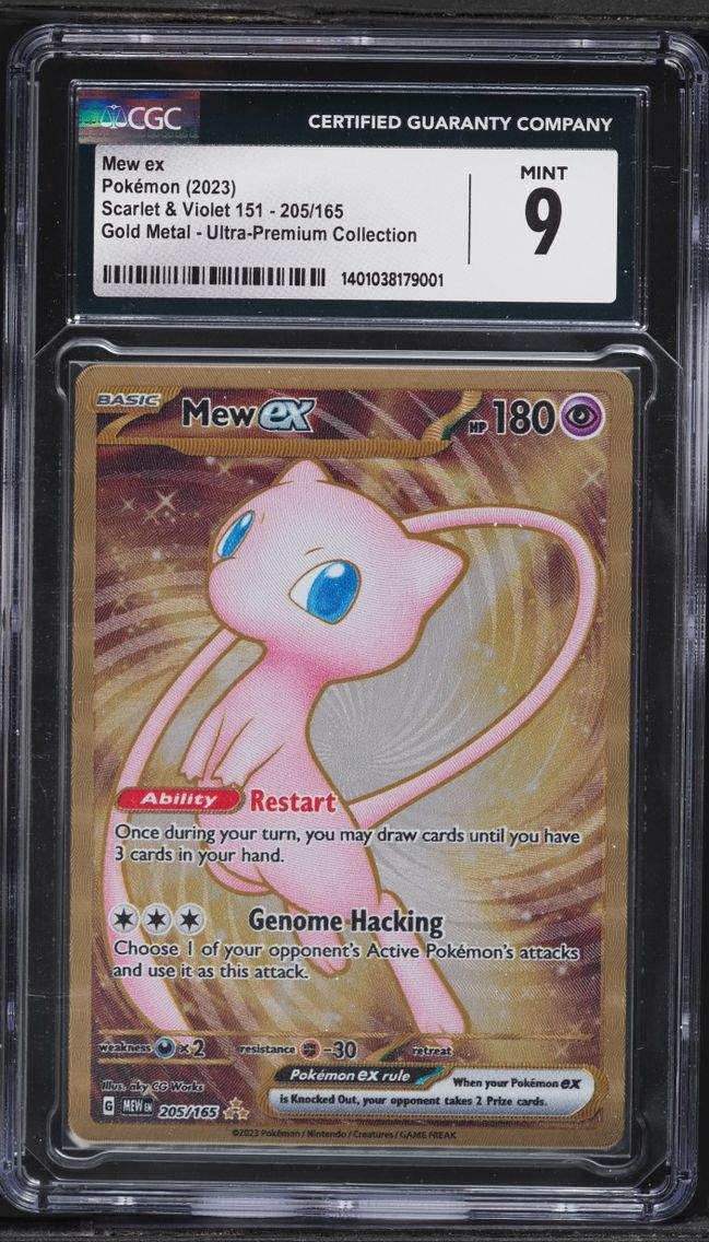 2023 #205 Scarlet & Violet 151 Ultra Premium Metal Gold Rare Mew ex MINT CGC 9 Pokemon