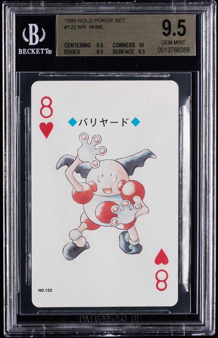 1999 #122 Mr. Mime BGS 9.5 Pokemon Gold Poker Set