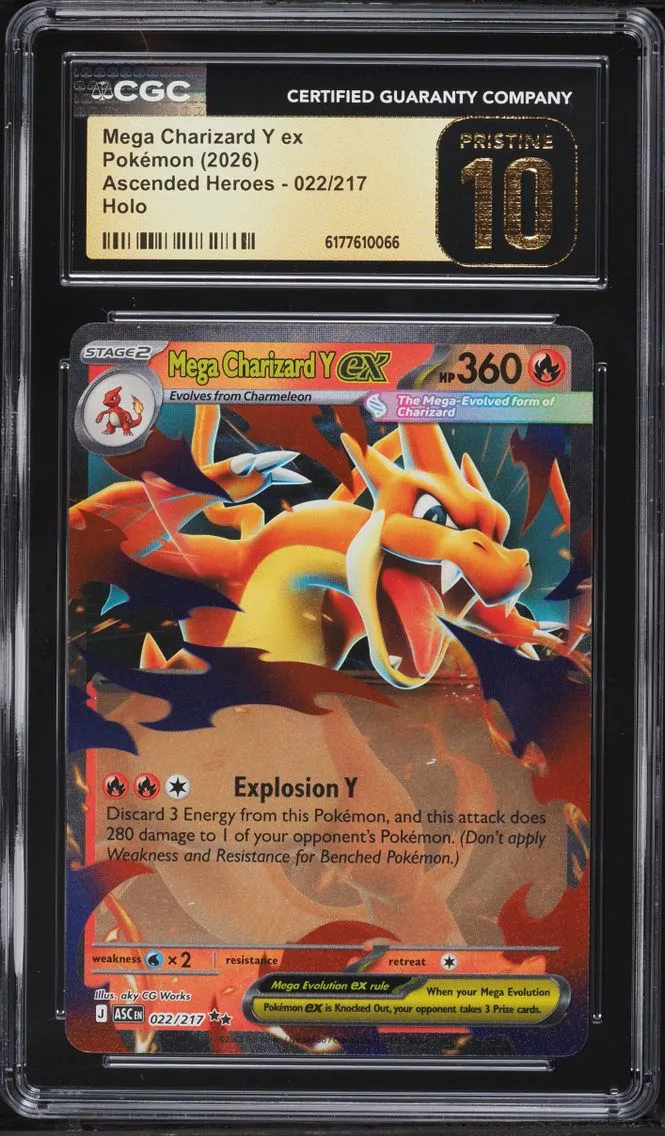 2026 Pokemon Mega Evolution Ascended Heroes Holo Mega Charizard Y Ex #22 CGC 10 PRISTINE