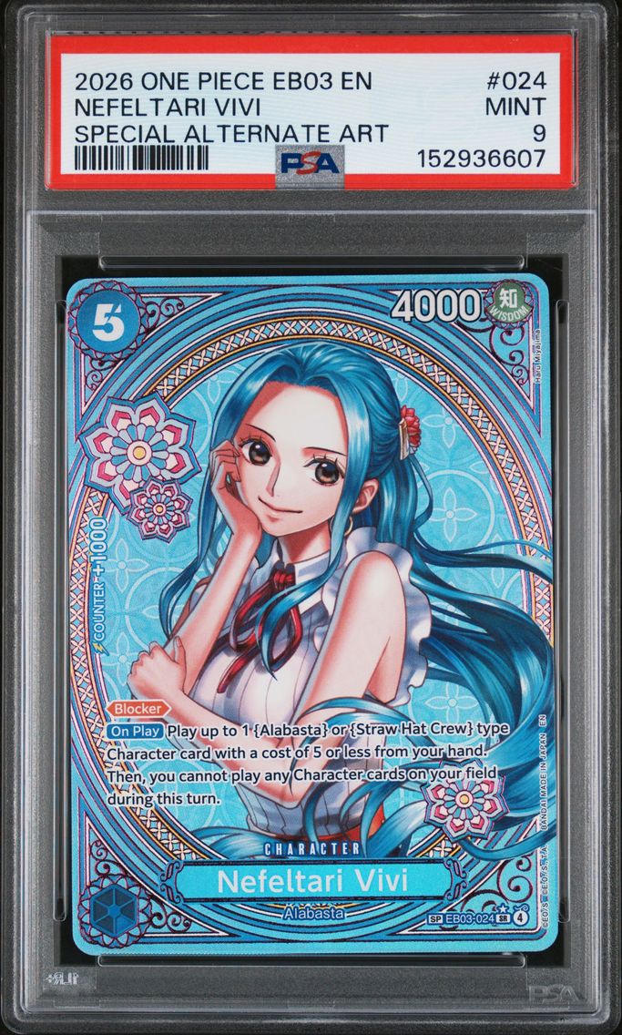 2026 #024 Nefeltari Vivi PSA 9 One Piece EB03-Extra Booster -One Piece Heroines Edition-