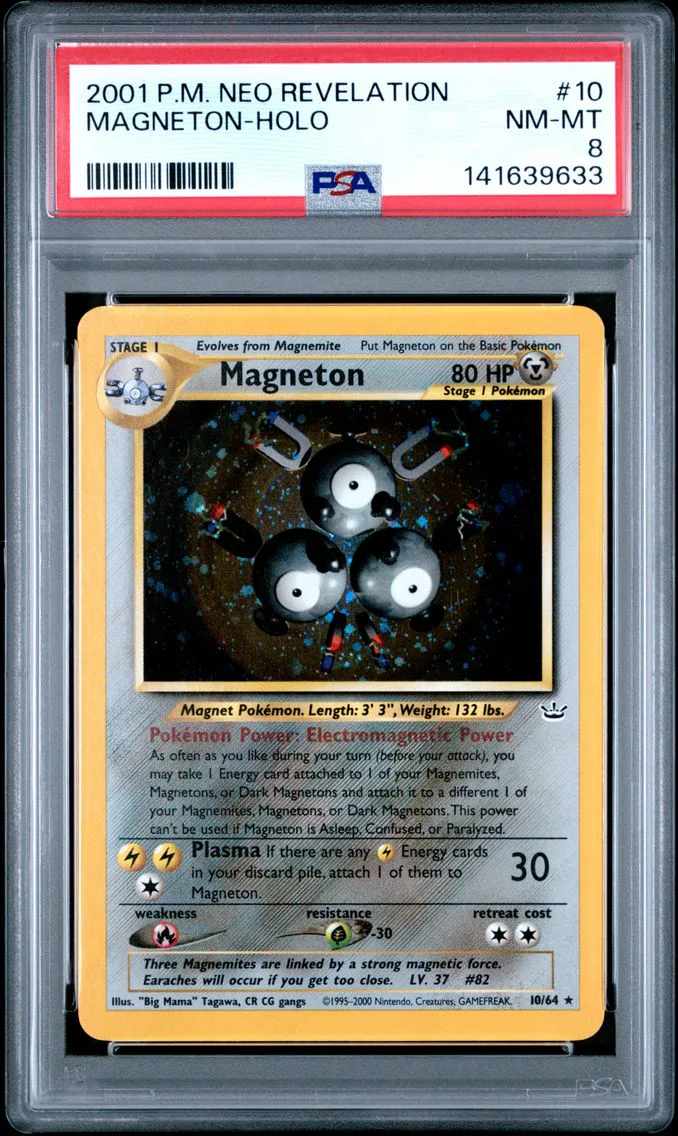 2001 #10 Magneton-Holo PSA 8 Neo Revelation Pokemon