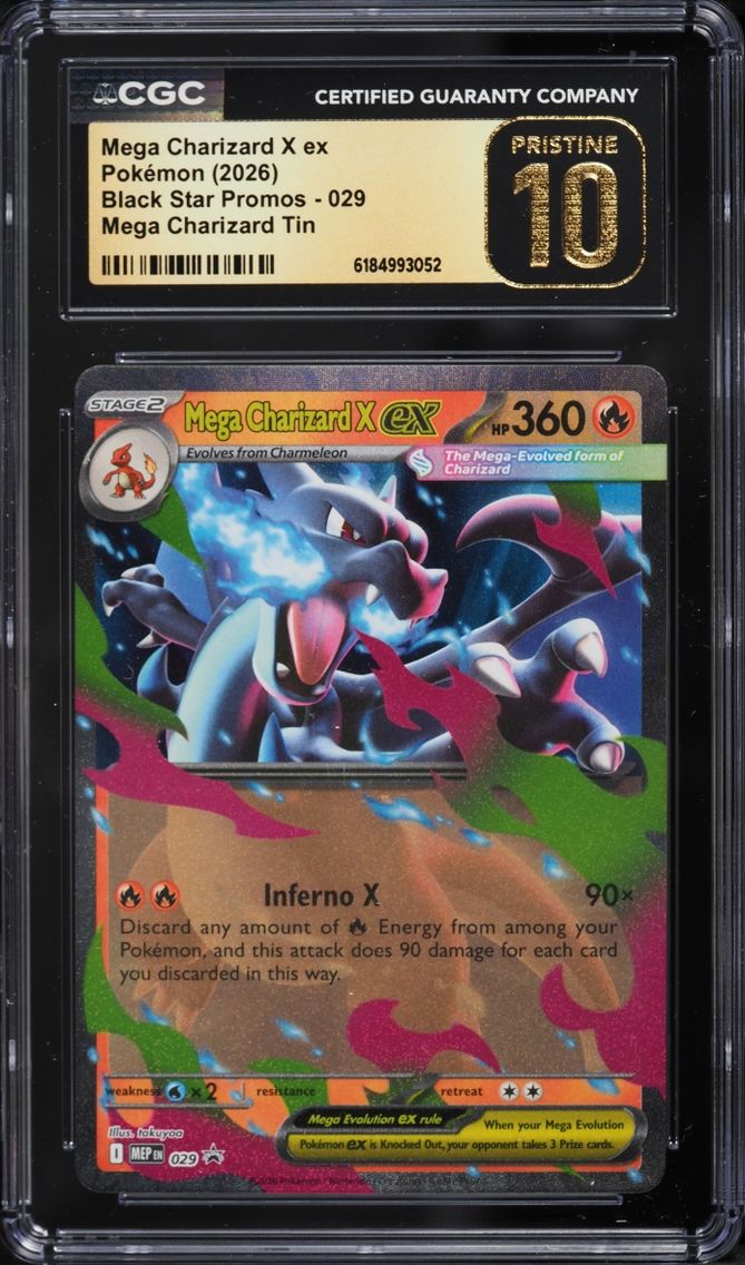 2026 #29 Mega Charizard X Ex CGC 10 Pokemon Mega Evolution Promo Tin