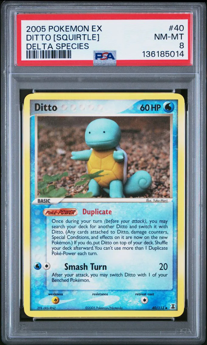 2005 #40 Ditto [Squirtle] PSA 8 EX Delta Species Pokemon