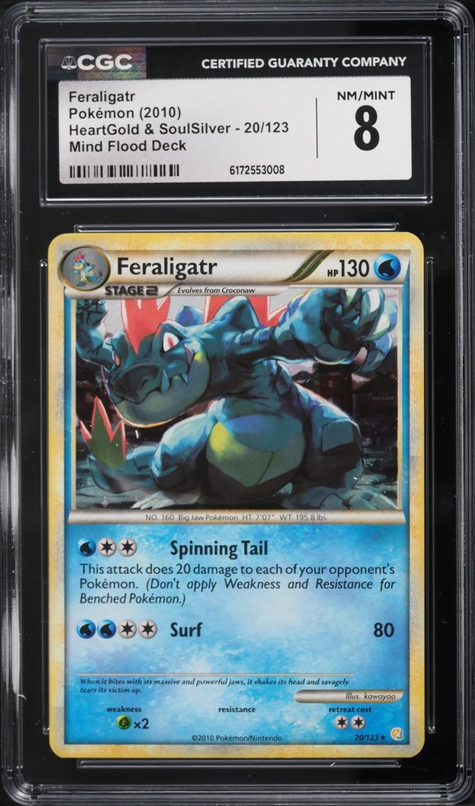 2010 Pokemon HeartGold & SoulSilver Mind Flood Deck Feraligatr #20 CGC 8 NM-MT