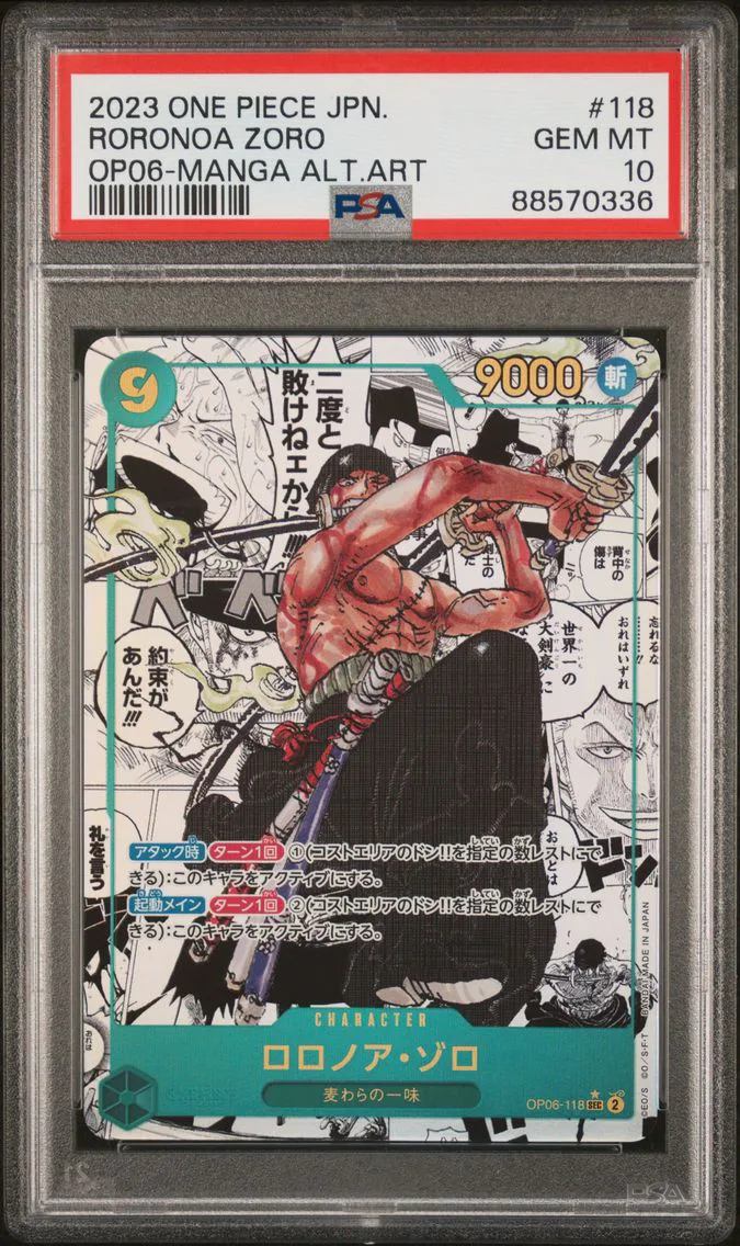 2023 #118 Roronoa Zoro PSA 10 Japanese OP06-Wings of the Captain One Piece