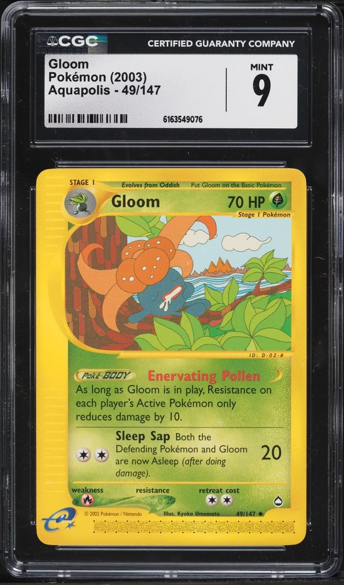 2003 Pokemon Aquapolis Gloom #49 CGC 9 MINT