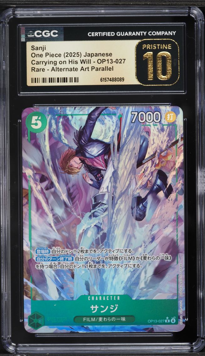 2025 #OP13-027 Alt Art Sanji CGC 10 PRISTINE Carrying On His Will One Piece