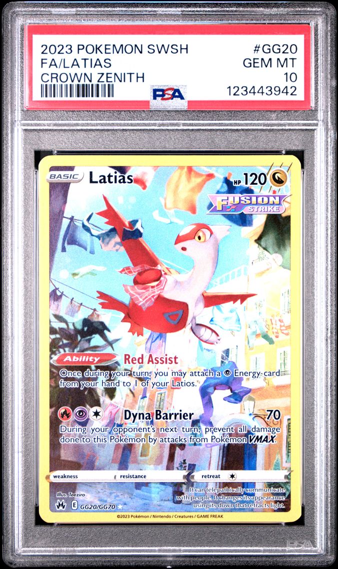 2023 #GG20 Full Art/Latias PSA 10 Sword and Shield Crown Zenith