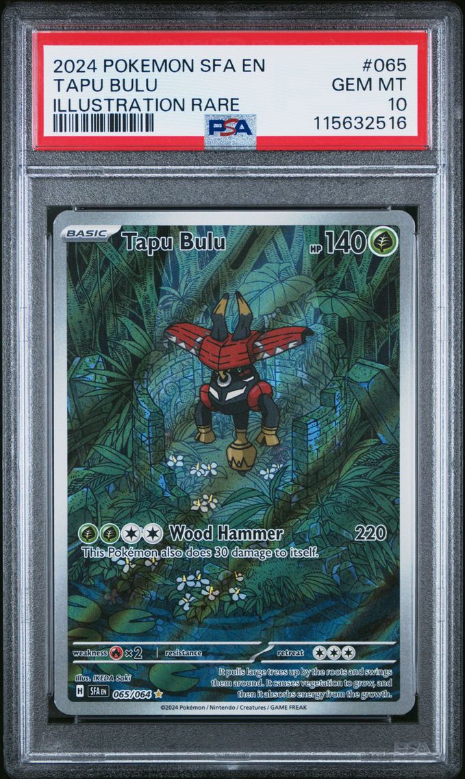 2024 #065 Tapu Bulu PSA 10 Sfa EN-Shrouded Fable Pokemon