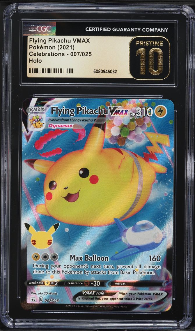 2021 #007 Full Art/Flying Pikachu Vmax CGC 10 Pristine Celebrations Pokemon