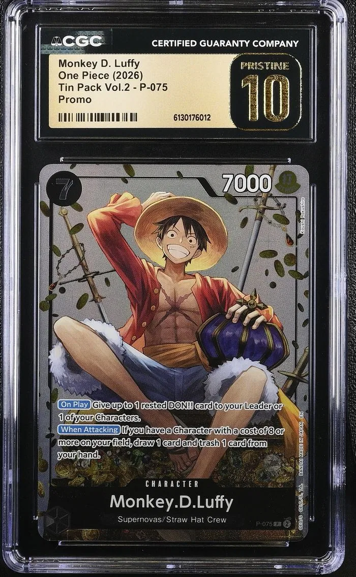 2026 #P-075 Monkey D. Luffy CGC 10 Pristine Tin Pack Vol.2 (Coins In BG) - English