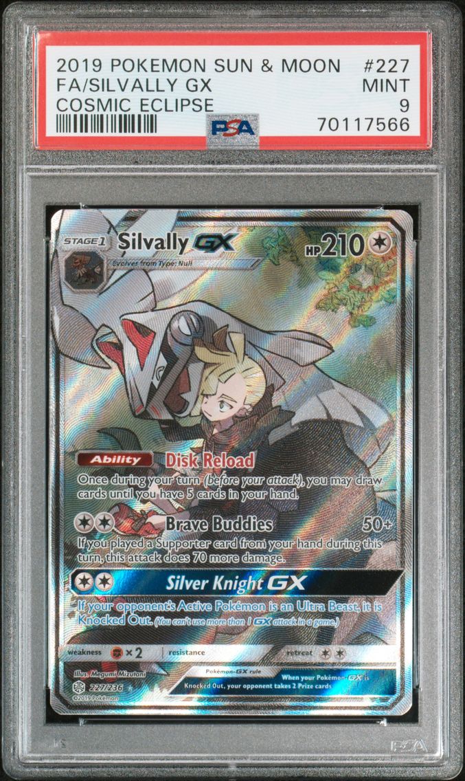 2019 #227 Full Art/Silvally GX PSA 9 Sun & Moon Cosmic Eclipse