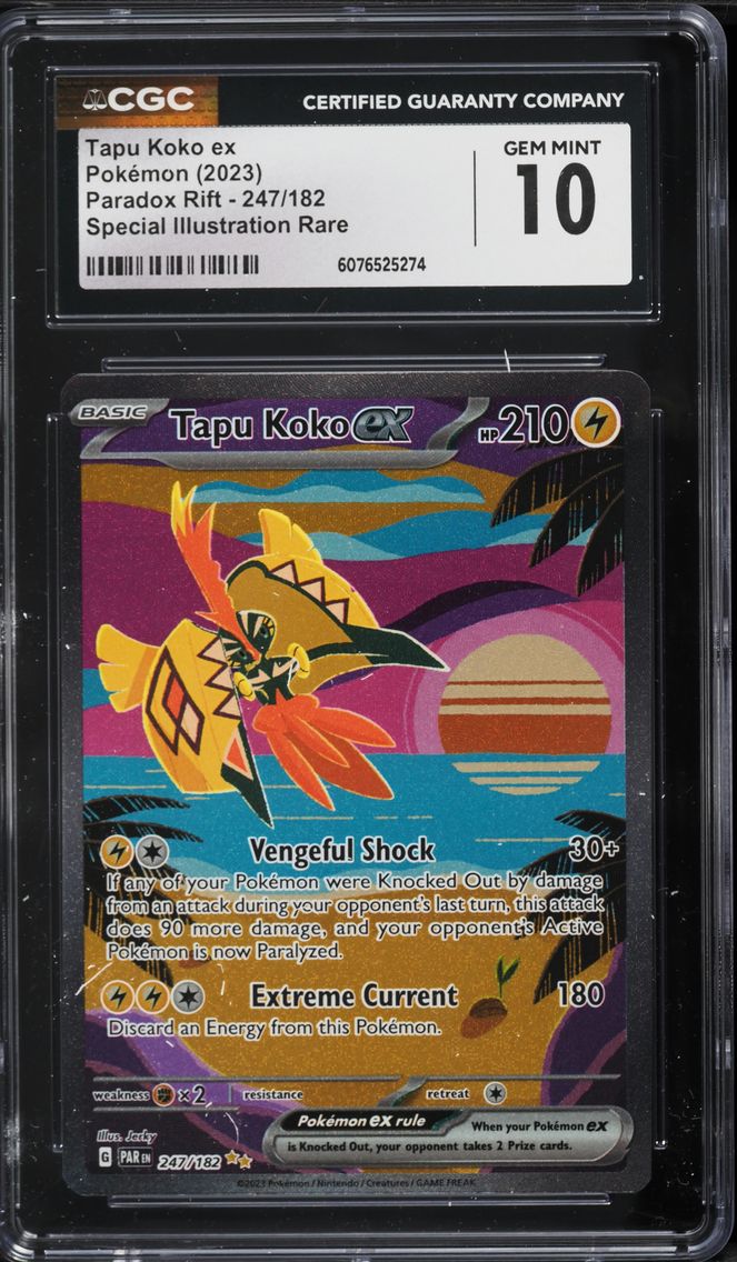 2023 #247 Tapu Koko EX CGC 10 Par EN-Paradox Rift Pokemon