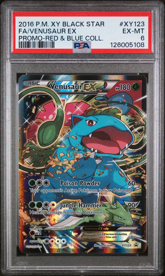 2016 #XY123 Full Art/Venusaur EX PSA 6 XY Black Star Promo
