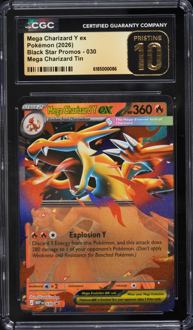 2026 #30 Mega Charizard Y EX CGC 10 Pokemon Mega Evolution Promo Tin