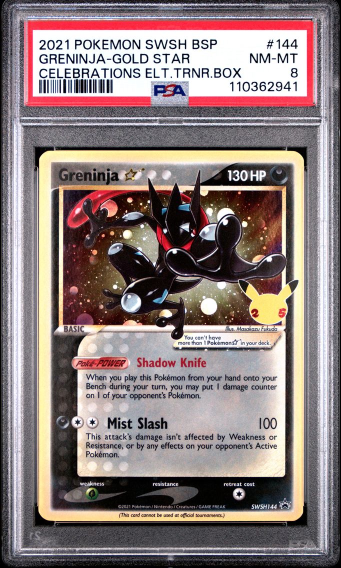 2021 #144 Greninja-Gold Star PSA 8 Swsh Black Star Promo Pokemon