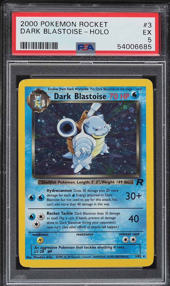 2000 Pokemon Team Rocket Holo Dark Blastoise #3 PSA 5 EX