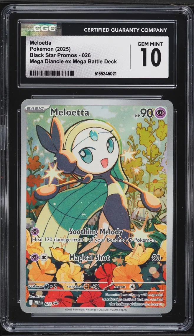 2025 Pokemon Mega Evolution Black Star Promo Battle Deck Full Art Meloetta #26 CGC 10 GEM MINT