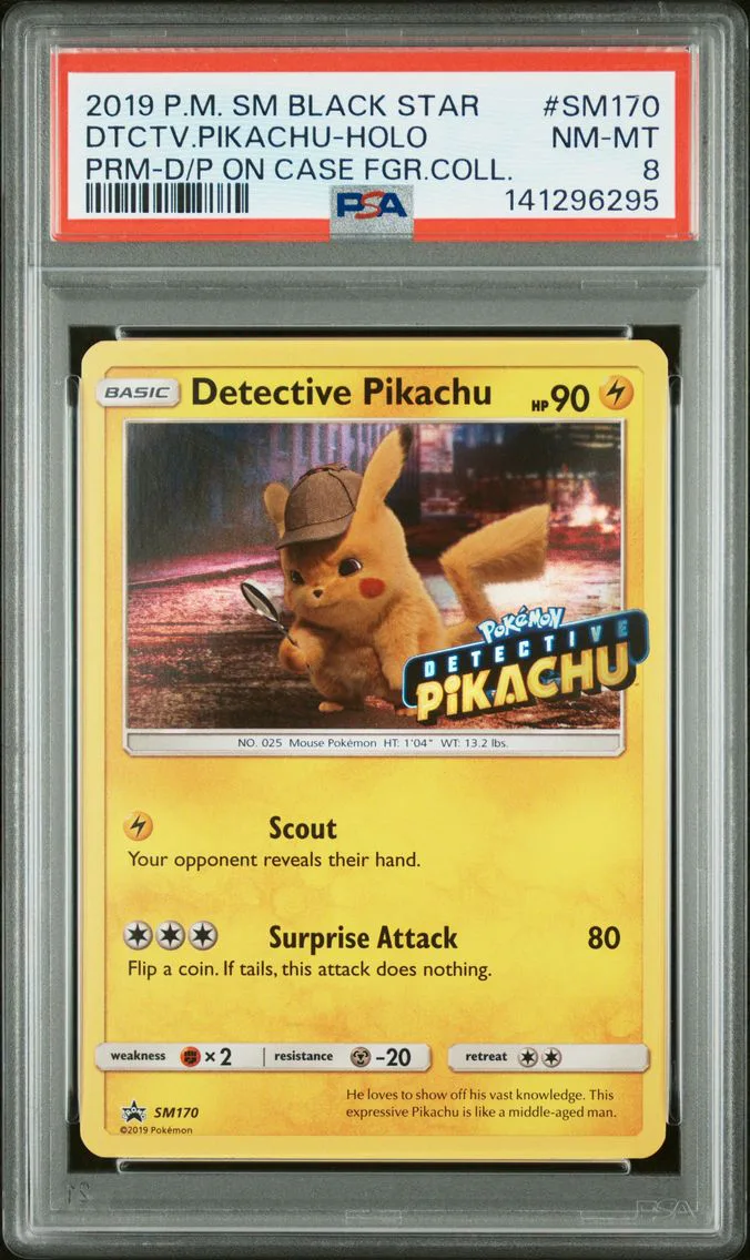 2019 #SM170 Detective Pikachu-Holo PSA 8 SM Black Star Promo Pokemon