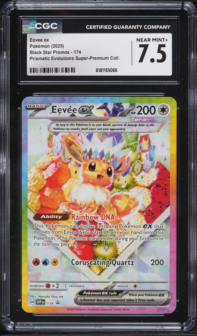 2025 Pokemon Scarlet & Violet Promo Prismatic Evolutions Premium Holo Eevee EX #174 CGC 7.5