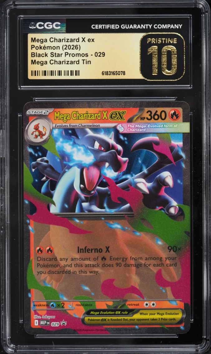 2026 Pokemon Mega Evolution Promo Tin Mega Charizard X ex #29 CGC 10 PRISTINE