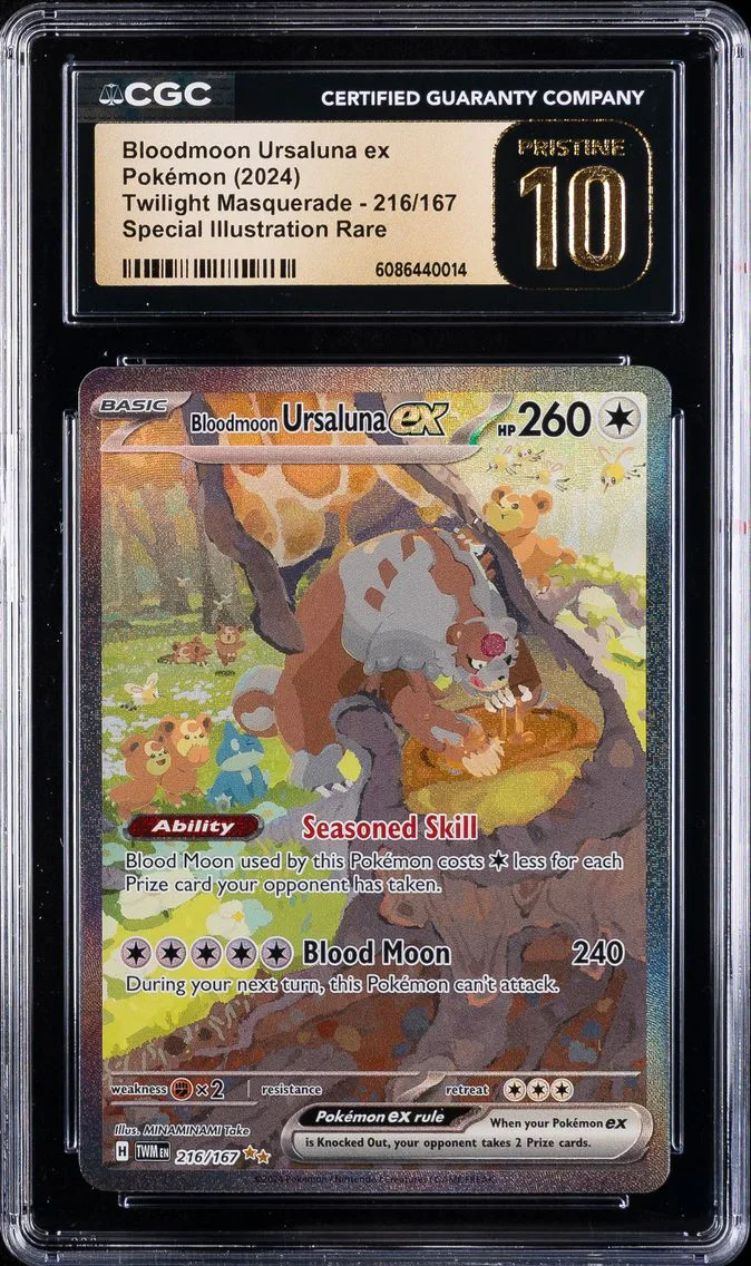 2024 #216 Bloodmoon Ursaluna EX CGC 10 Pristine Twm EN-Twilight Masquerade Pokemon