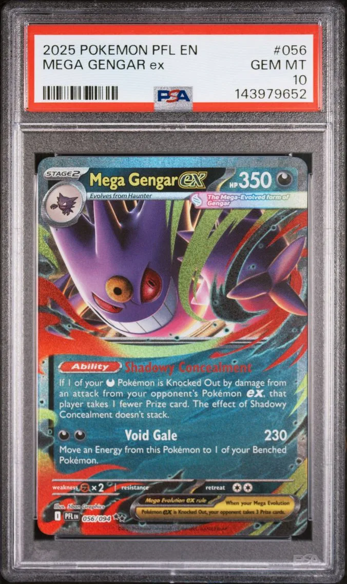2025 #056 Mega Gengar EX PSA 10 Pfl EN-Phantasmal Flames