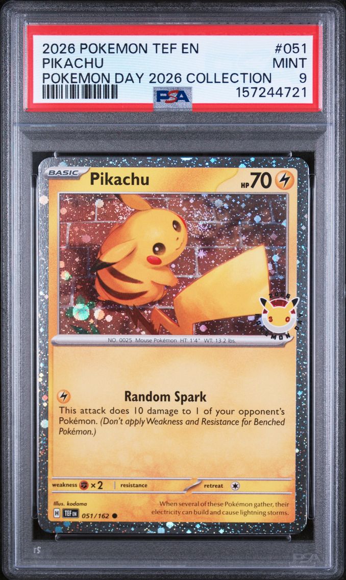 2026 #051 Pikachu PSA 9 Tef EN-Temporal Forces
