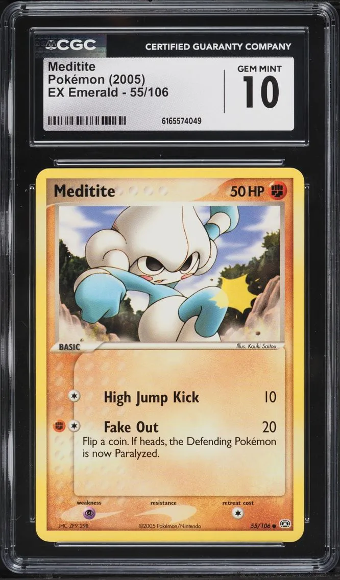 2005 Pokemon Ex Emerald Meditite #55 CGC 10 GEM MINT