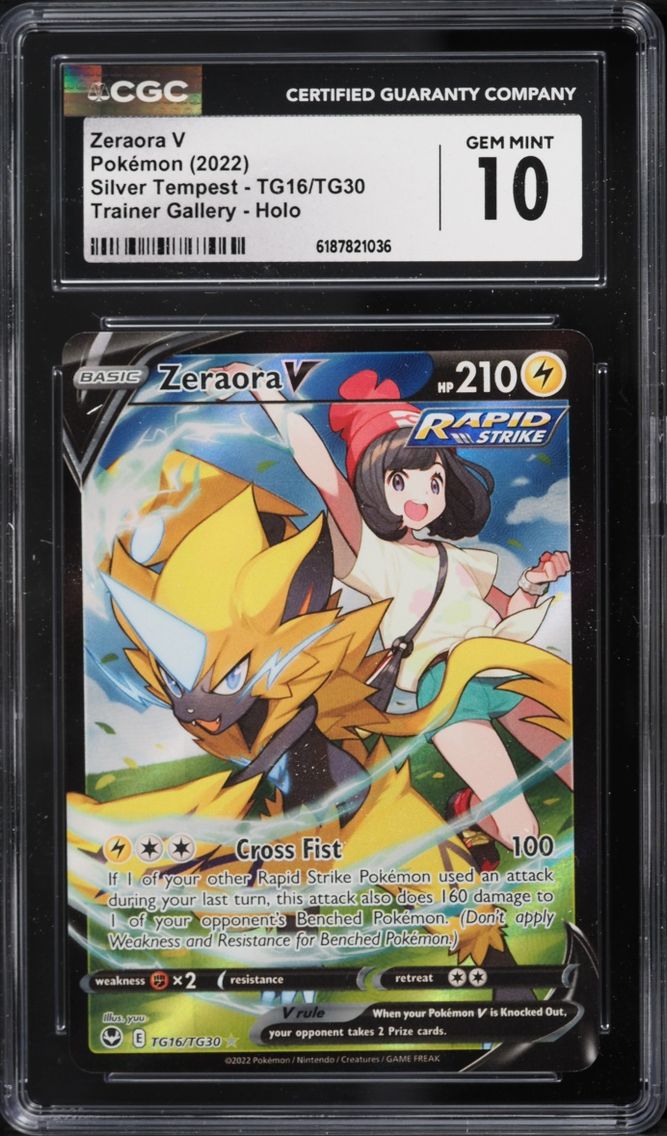 2022 #TG16 Zeraora V CGC 10 Pokemon Sword & Shield Silver Tempest CHR