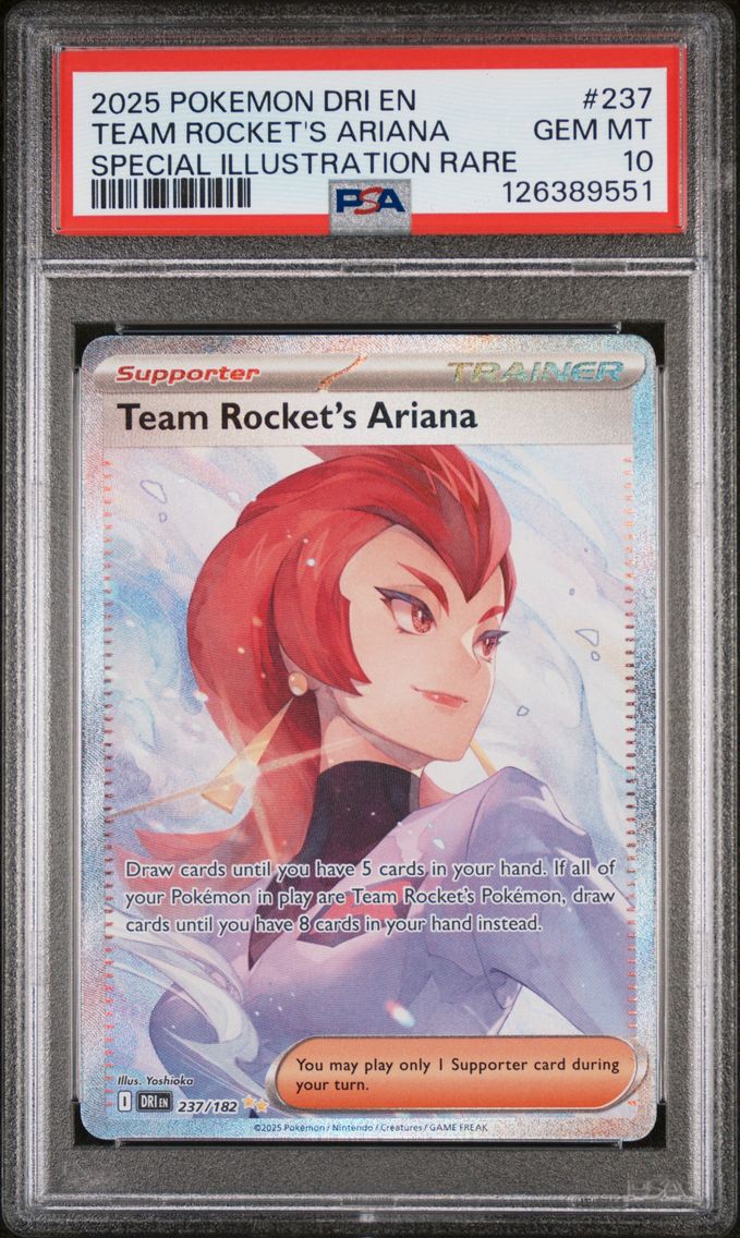 2025 #237 Team Rocket's Ariana PSA 10 Dri EN-Destined Rivals Pokemon